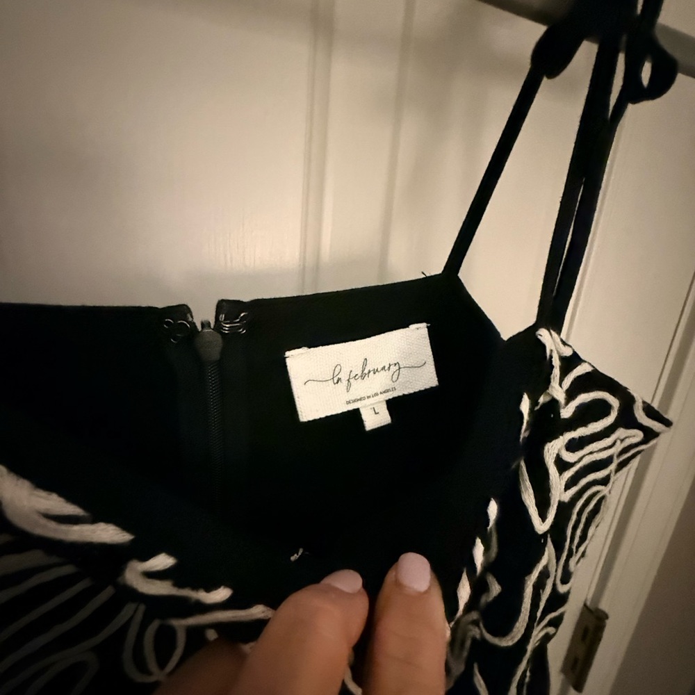 Black and White Babydoll Mini Dress
